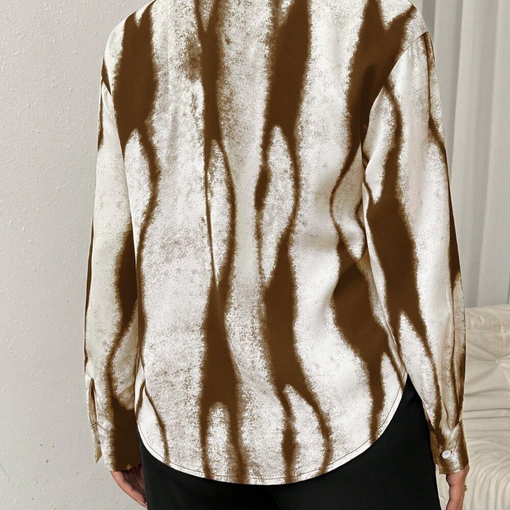 Brown Casual Women's Long Sleeve Shirt - Picture 2 of 6